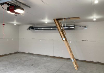 Garage Interior Drywalled and Radiant Heater
